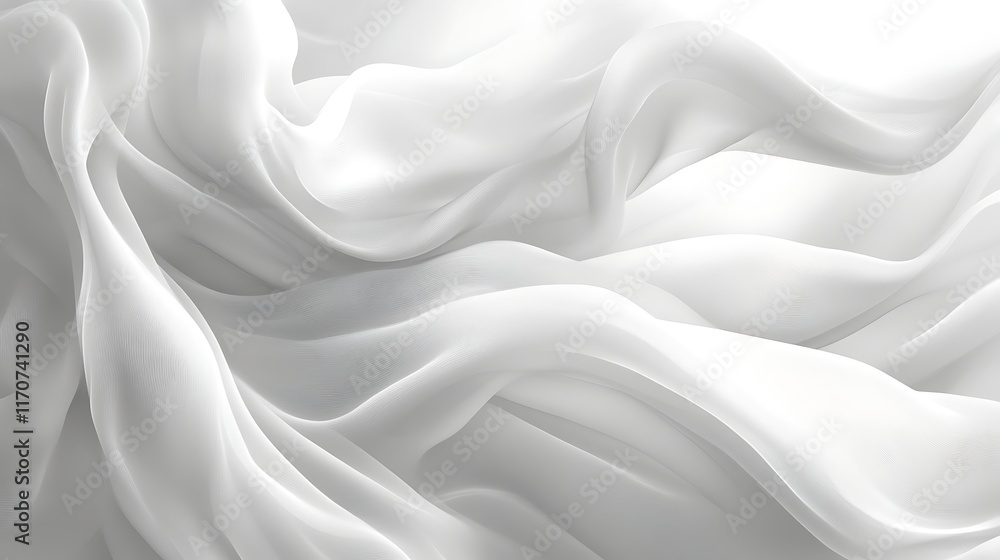 Obraz premium Abstract white fabric waves.