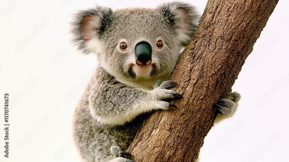 Obraz premium a young koala up a tree