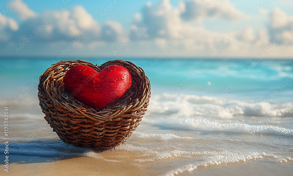 A Heart-Shaped Pillow on a Beach, Evoking Love and Serenity
A Heart-Shaped Pillow on a Beach, Evoking Love and Serenity