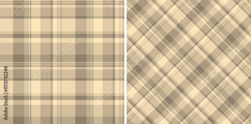 Textile vector tartan of plaid check texture with a pattern seamless fabric background. Set in light colors for english fashion trends in season.