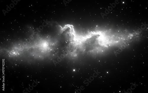 Monochrome nebula in deep space. photo