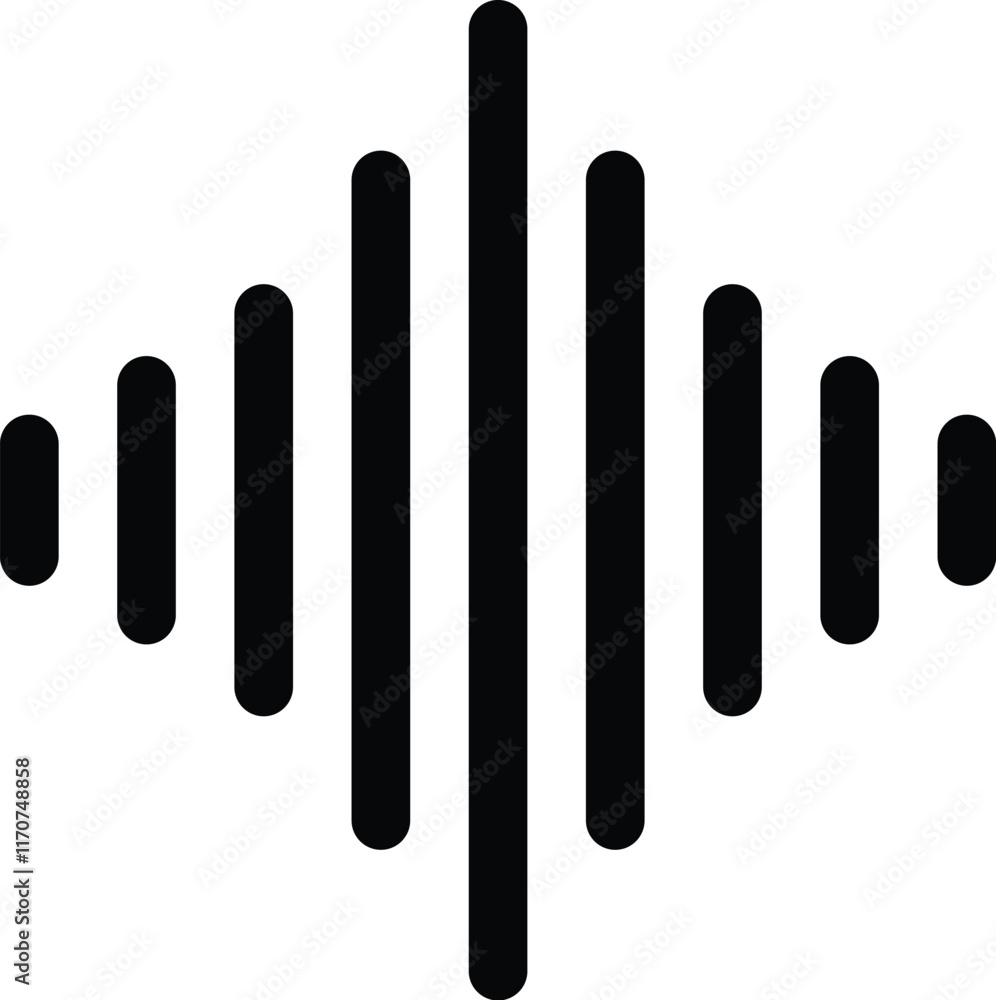 Radio Wave icons. Monochrome simple sound wave on white background. Isolated vector illustration Radio Wave icons. Monochrome simple sound wave on white background. Isolated vector illustration