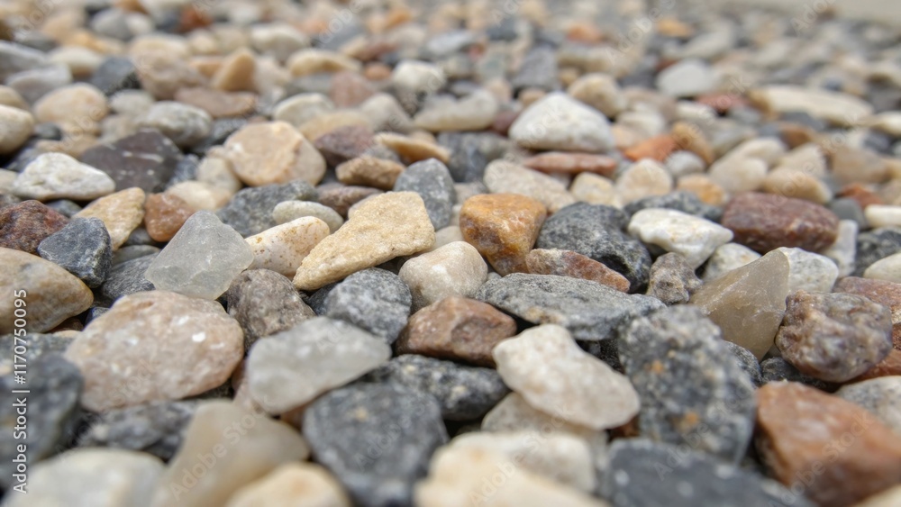 A macro image capturing the varied shapes and colors of crushed stone mixed with fine dust emphasizing the play of light on the surfaces. The image reveals a harmonious blend of A macro image capturing the varied shapes and colors of crushed stone mixed with fine dust emphasizing the play of light on the surfaces. The image reveals a harmonious blend of