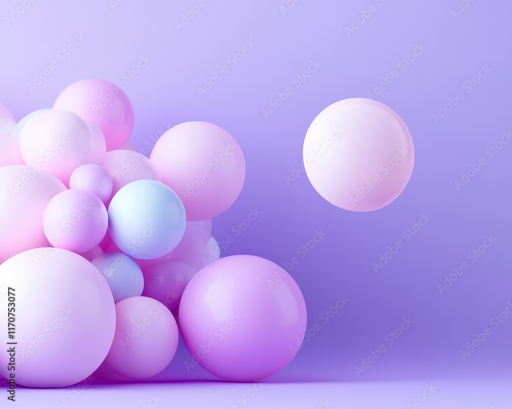 Colorful bubbles in shades of pink and blue against a soft purple backdrop. Colorful bubbles in shades of pink and blue against a soft purple backdrop.