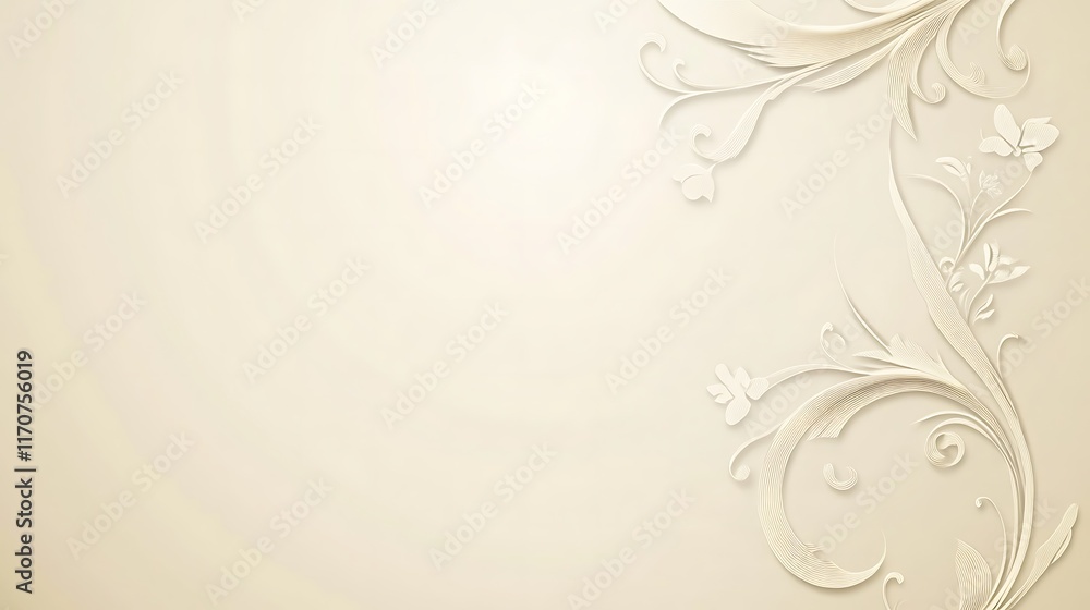 Elegant Cream Floral Design Background Image Elegant Cream Floral Design Background Image