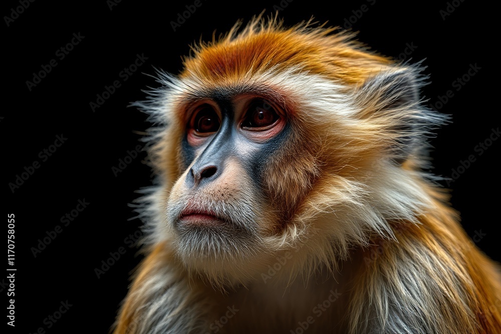 Obraz premium arafed monkey with a long hair and a red face
