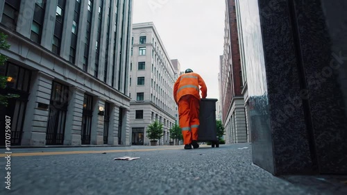 Sanitation Workers Cleaning City Streets