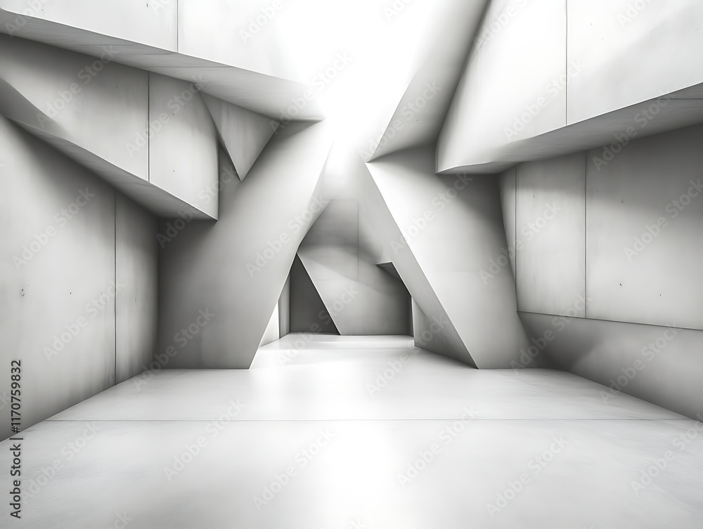 Abstract grayscale concrete architecture interior. Abstract grayscale concrete architecture interior.