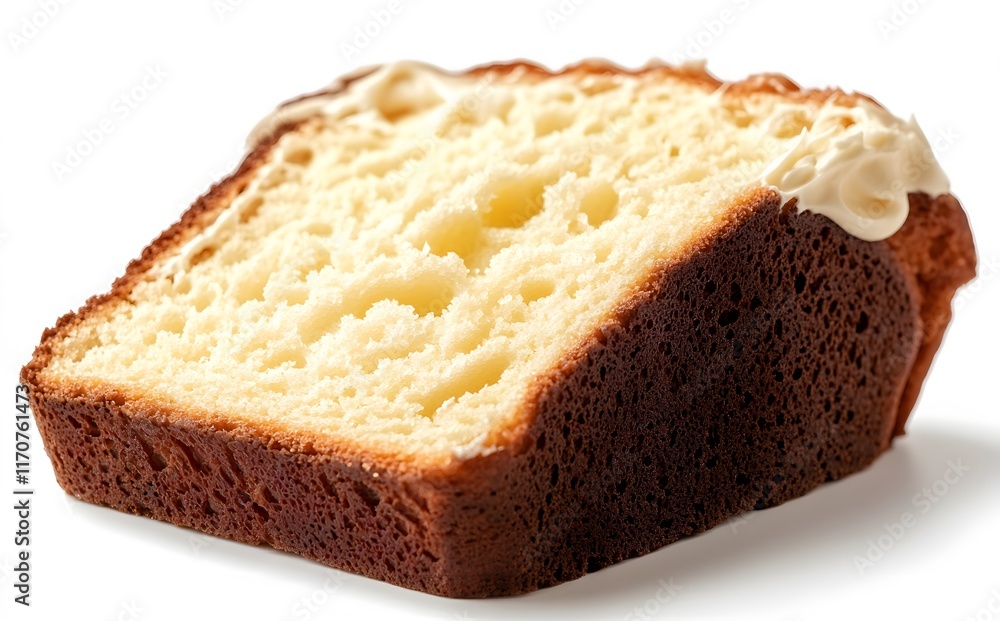 Delicious Glazed Pound Cake Slice Isolated Delicious Glazed Pound Cake Slice Isolated