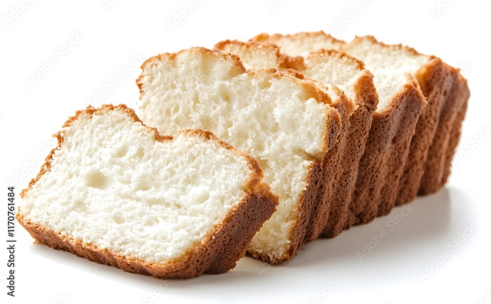 Slices of light and airy angel food cake Slices of light and airy angel food cake