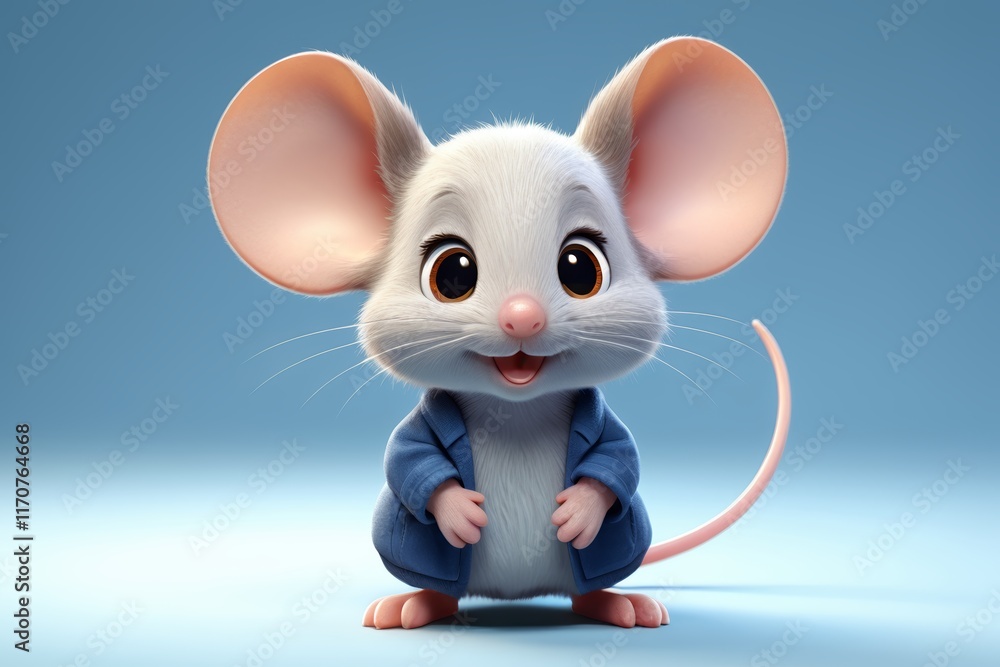 cartoon mouse with big ears and a blue shirt cartoon mouse with big ears and a blue shirt