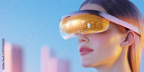 Woman Exploring Metaverse: ...