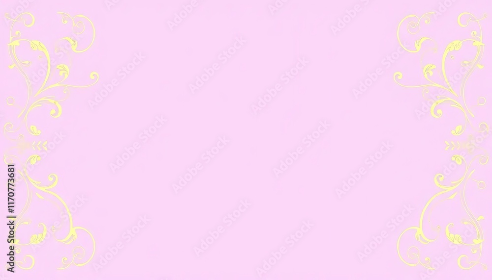Pastel Pink Background With Yellow Floral Design Pastel Pink Background With Yellow Floral Design