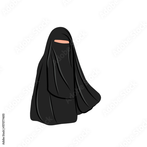 Muslim women wearing niqab 