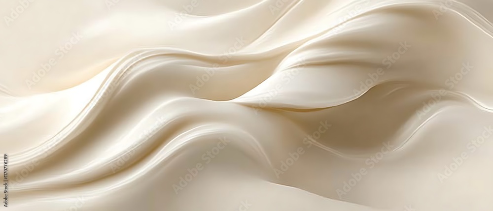 Fototapeta premium Cream-colored fabric flowing gracefully.