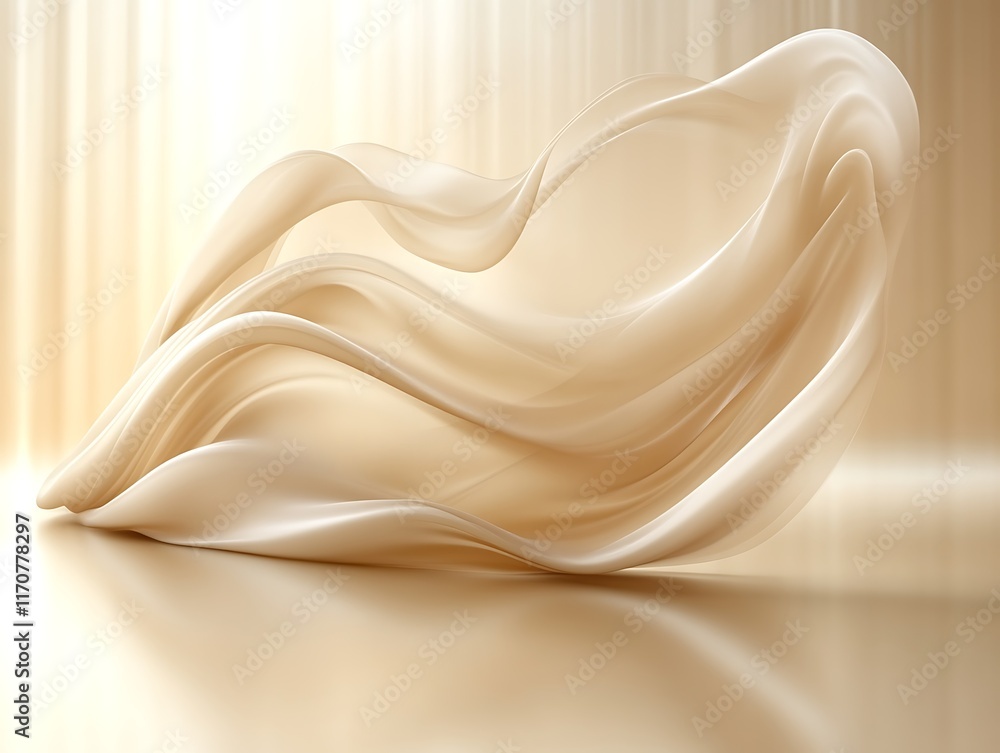 Abstract beige fabric flowing in light. Abstract beige fabric flowing in light.