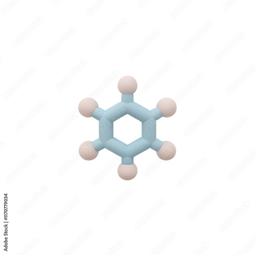 3d model of a benzene molecule highlighting its hexagonal ring structure and alternating double bonds 3d model of a benzene molecule highlighting its hexagonal ring structure and alternating double bonds