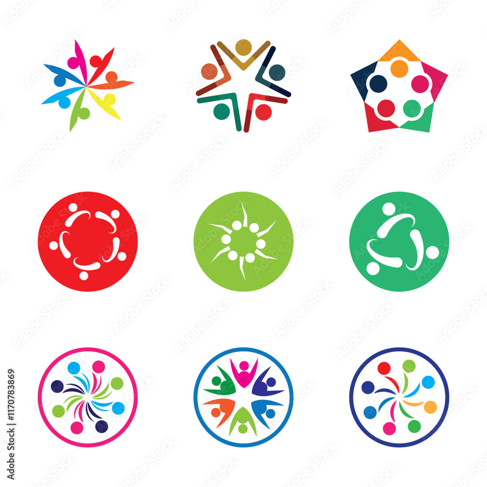 Fototapeta premium Community Set Logo Vector Art Icons and Graphics