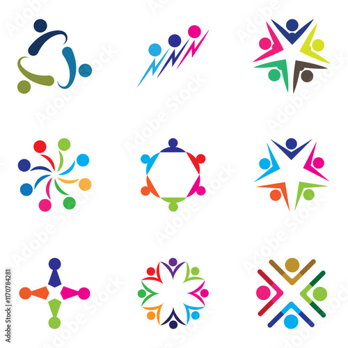 Community Set Logo Vector Art  Icons  and Graphics