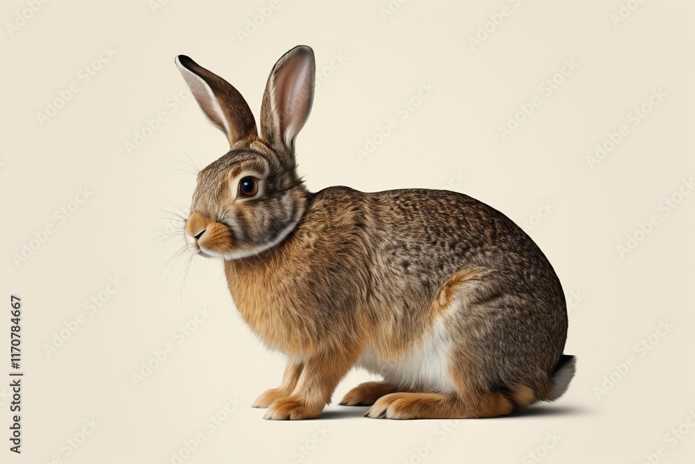 Fototapeta premium there is a white rabbit sitting on a blue background