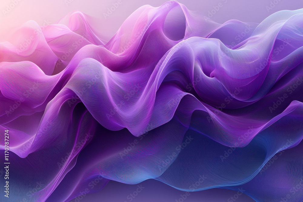 Obraz premium Flowing purple and blue abstract wave pattern.