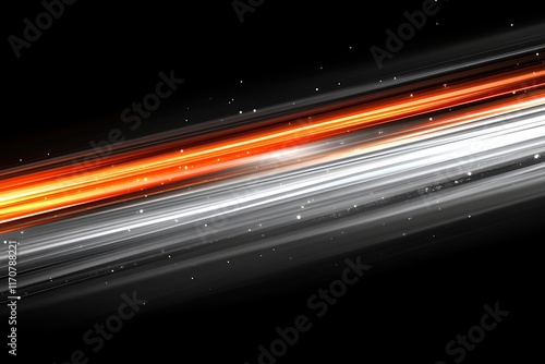Abstract diagonal light streaks on black background.
