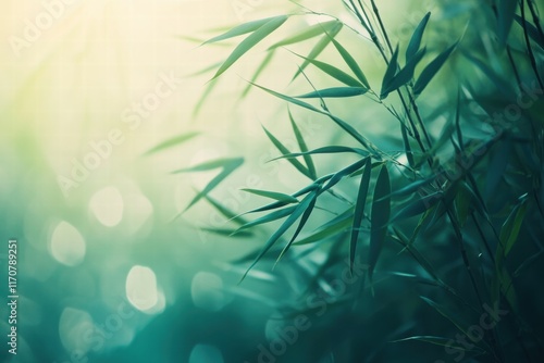 Wallpaper Mural Serene Bamboo Leaves in Soft Sunlight Lush Green Nature Background Image Torontodigital.ca