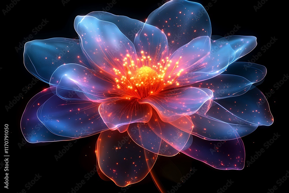 Enchanting Glowing Lotus in Mystic Pond Enchanting Glowing Lotus in Mystic Pond