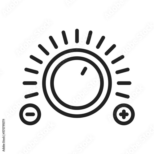 Temperature Knob icon vector image. Suitable for mobile apps, web apps and print media.