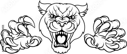 A panther, leopard or cougar wildcat cat jaguar sports team mascot