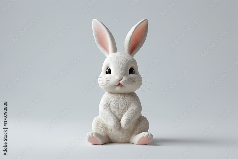 Obraz premium there is a rabbit sitting in front of a row of colored eggs