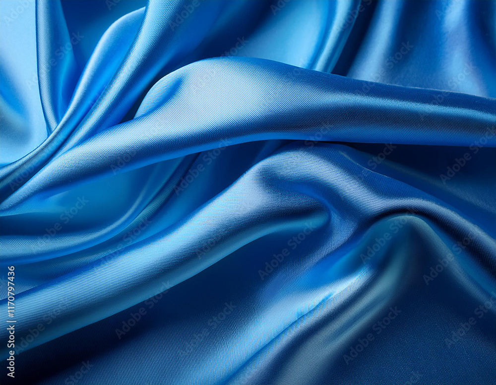Obraz premium Abstract blue Satin Silky Cloth for background, 