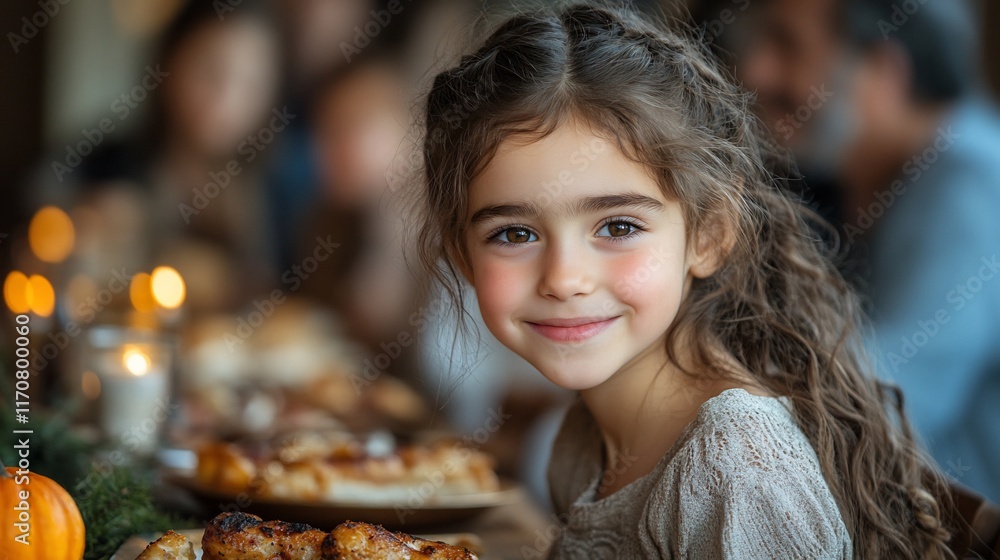 A Smiling Young Girl at a Festive Family Gathering A Smiling Young Girl at a Festive Family Gathering