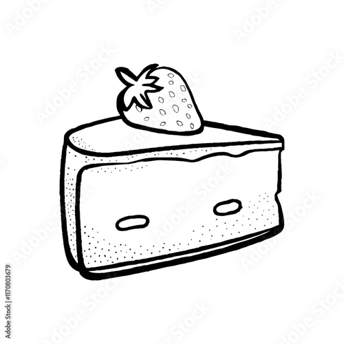 A slice of cheesecake with  strawberry on top
