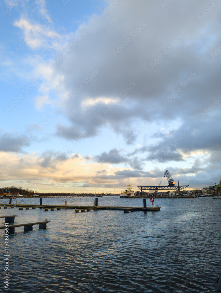 View of the Warnow river in the northern German Hanseatic city of Rostock View of the Warnow river in the northern German Hanseatic city of Rostock
