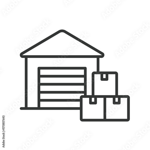 Wholesaler, icon in line design. Wholesaler, wholesale, distribution, bulk goods, supply chain, trade, inventory on white background vector. Wholesaler editable stroke icon