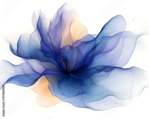 Abstract blue and beige flower.