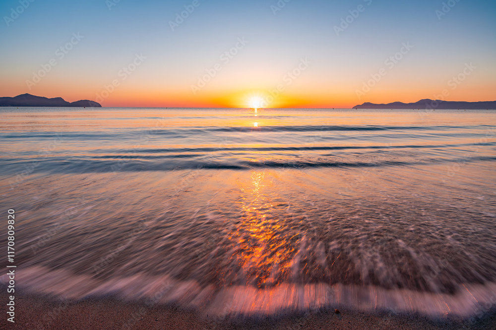 sunset on the beach