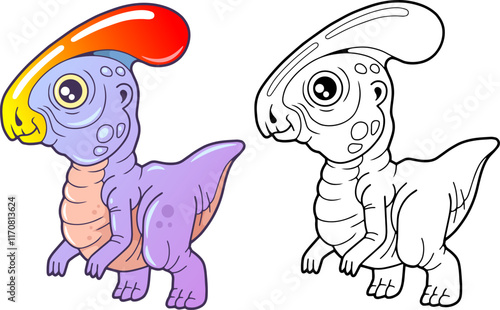 little cute prehistoric dinosaur coloring book