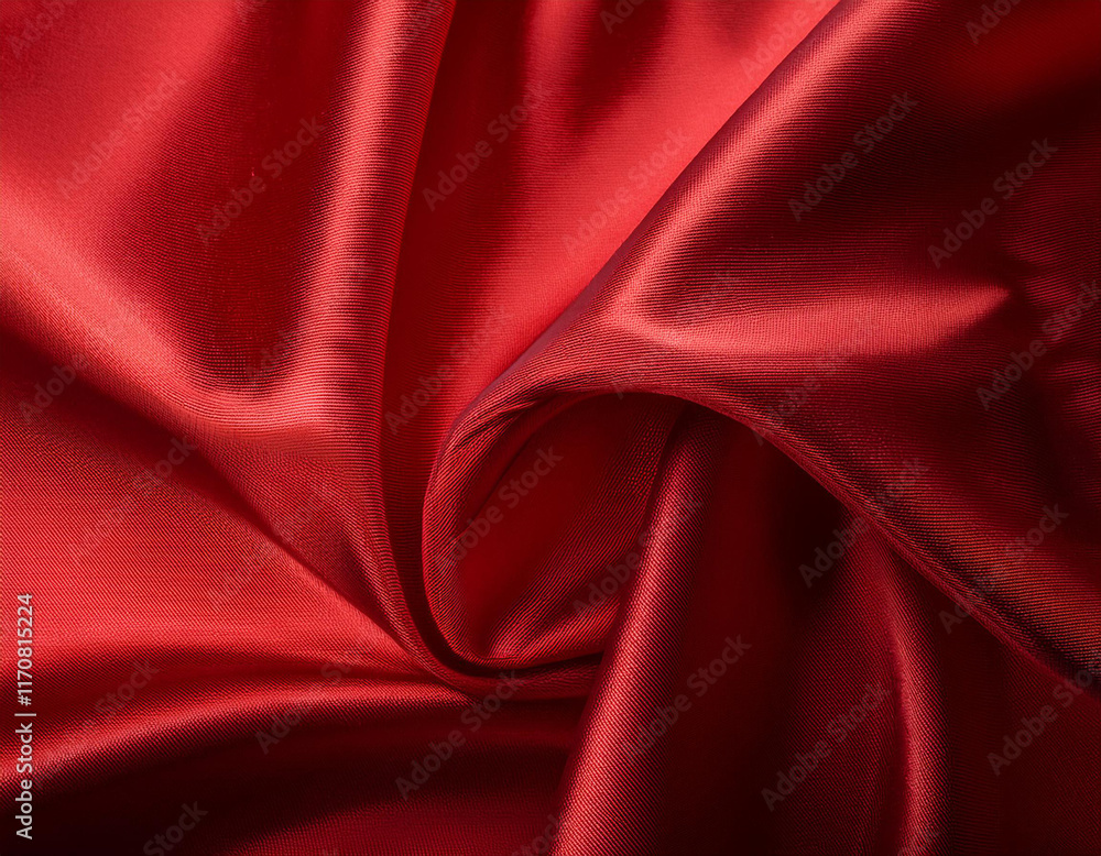 Fototapeta premium Abstract red Satin Silky Cloth for background, 