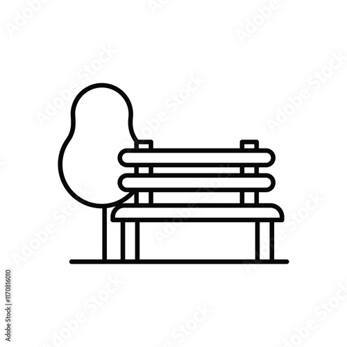 Bench  vector icon stock illustration