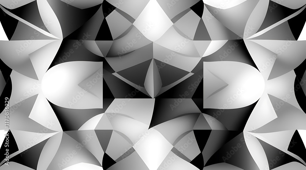 Obraz premium Monochromatic Geometric Abstract Pattern 