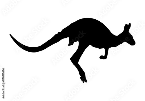 Icono de un kanguro corriendo en versión silueta negra sobre fondo negro
