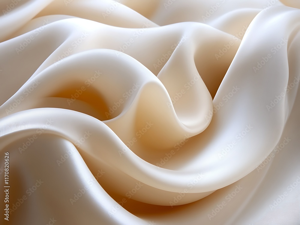 Obraz premium Draped cream silk fabric texture.