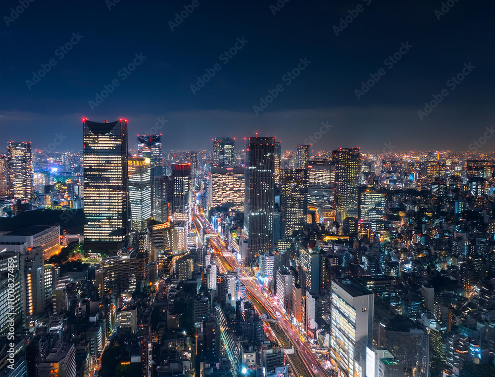 Naklejka premium 都会の夜景