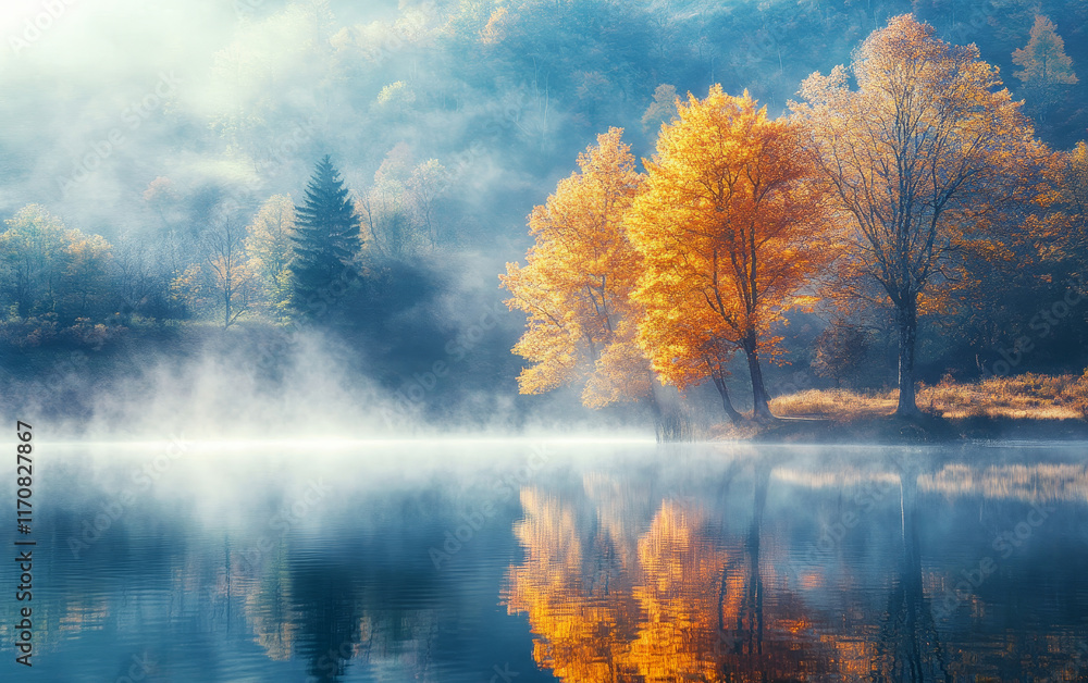 autumn landscape with lake autumn landscape with lake