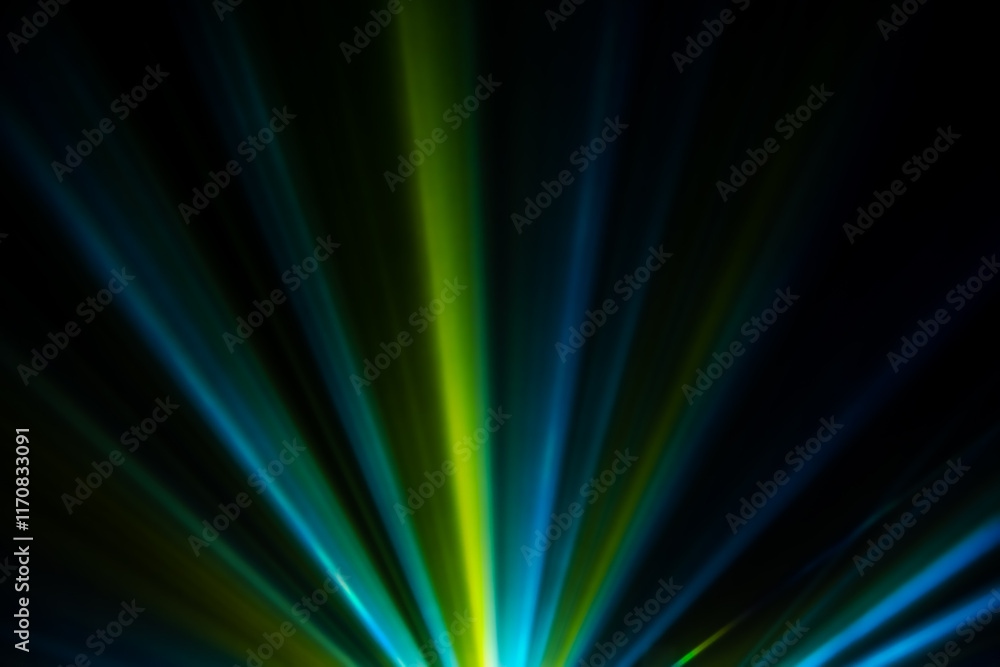 Lasershow with Multiple Laser Beams in Fog, The concepts of performance arts, Colored light beams from reflector through the foggy night sky Lasershow with Multiple Laser Beams in Fog, The concepts of performance arts, Colored light beams from reflector through the foggy night sky