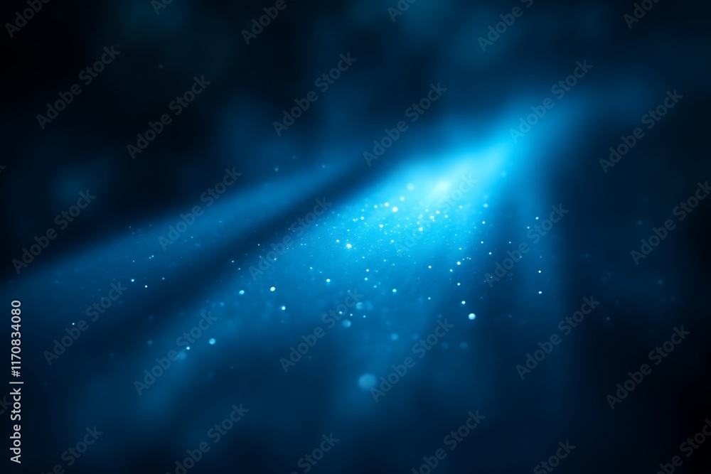 Abstract blue light rays and particles background. Abstract blue light rays and particles background.