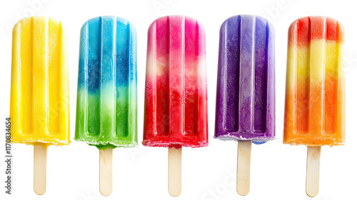 Ice popsicle lolly isolated on white transparent background