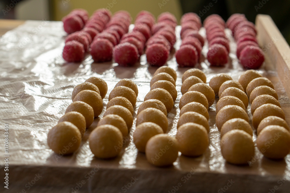 Homemade Cake balls.Tasty food.Dessert in the form of small balls Homemade Cake balls.Tasty food.Dessert in the form of small balls